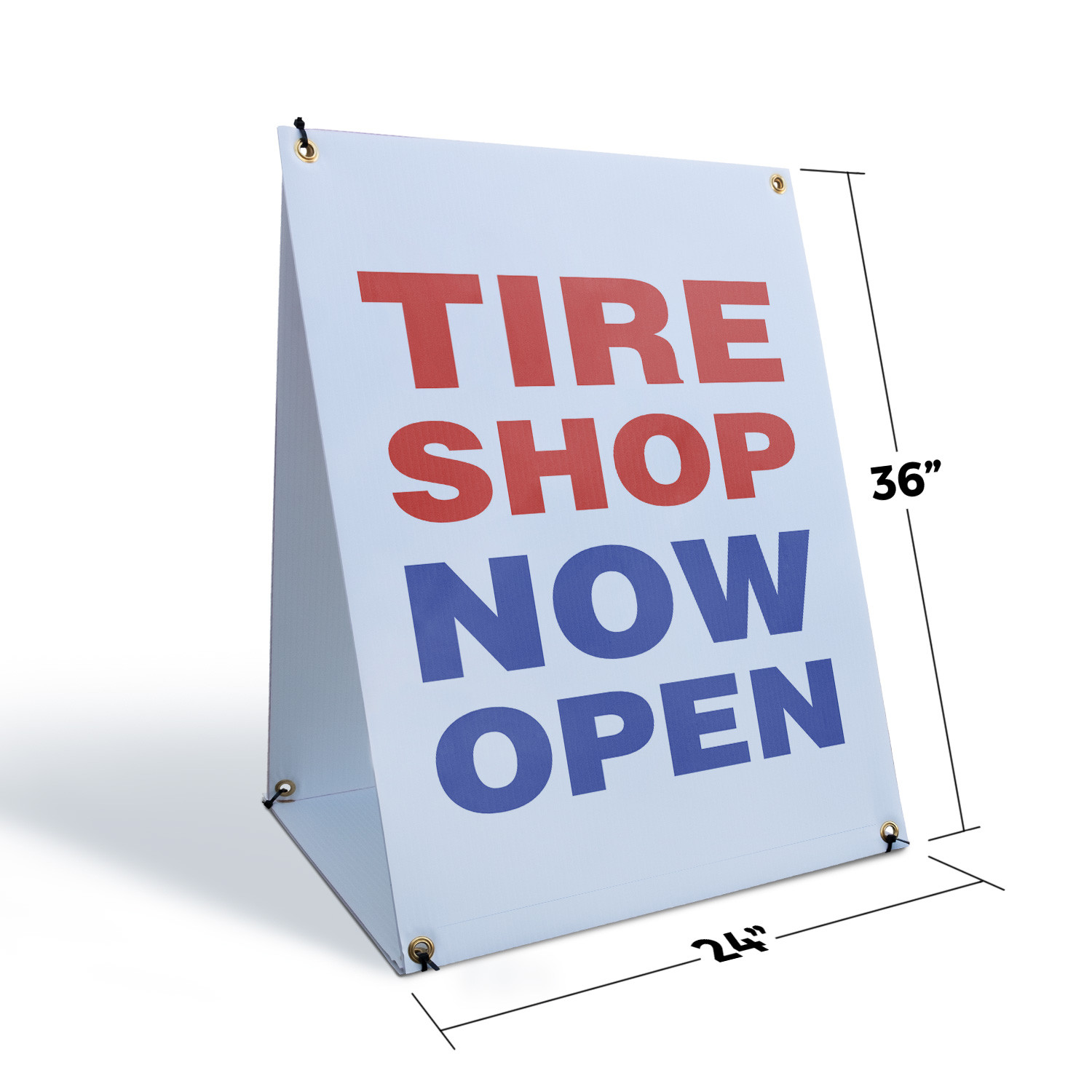 Tire Shop Now Open A-Frame Sidewalk Sign Grand Opening Reliable Service Buy
