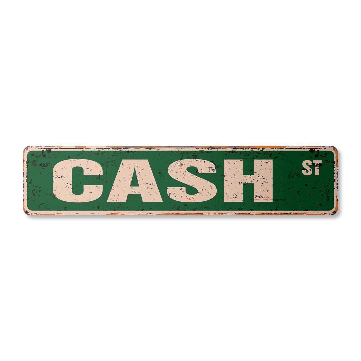 CASH Vintage Street Sign Childrens Name Room Metal Sign
