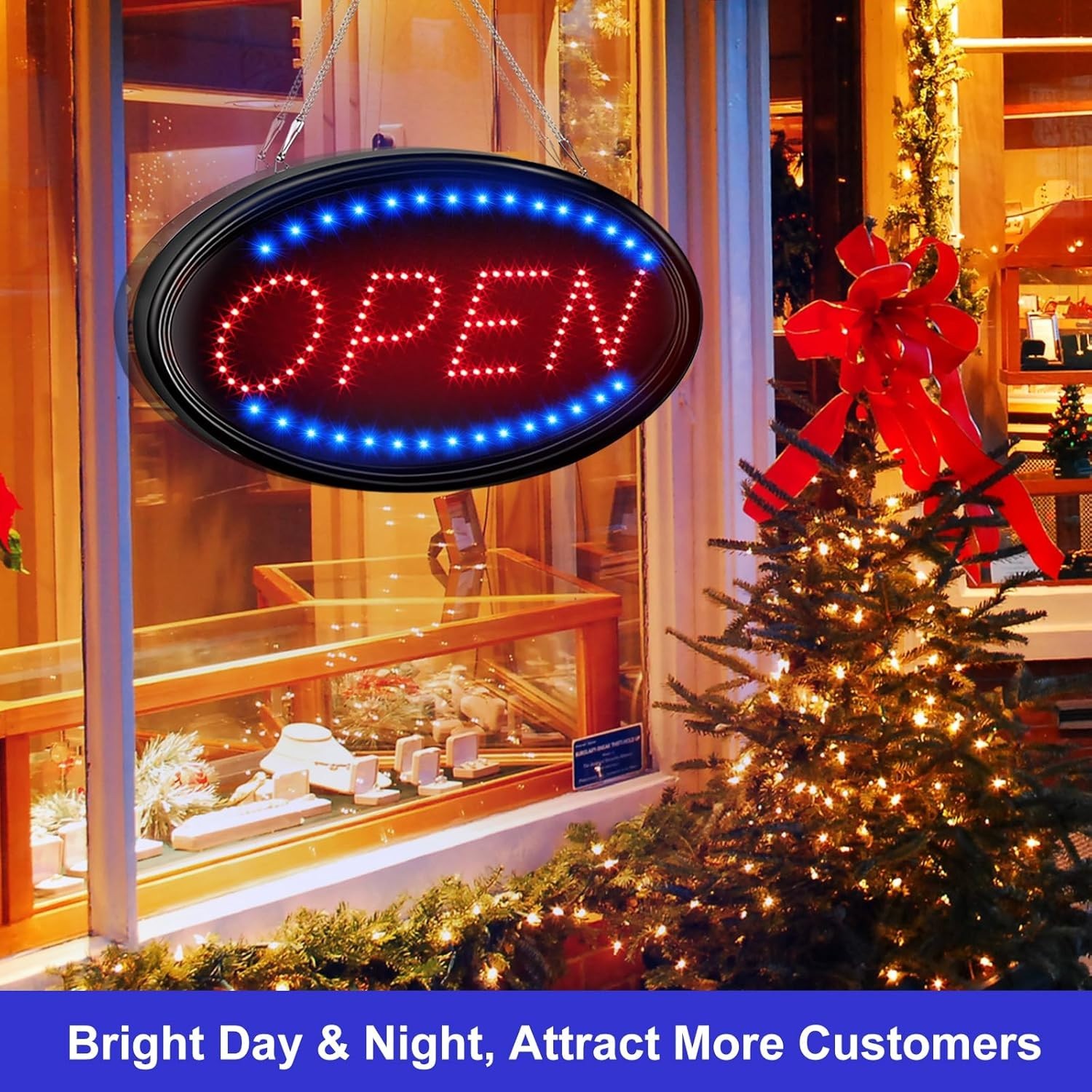 Vibrant 23×14 Inch LED Open Sign for Shop, Cafe, Bar, Hotel – Remote Controlled