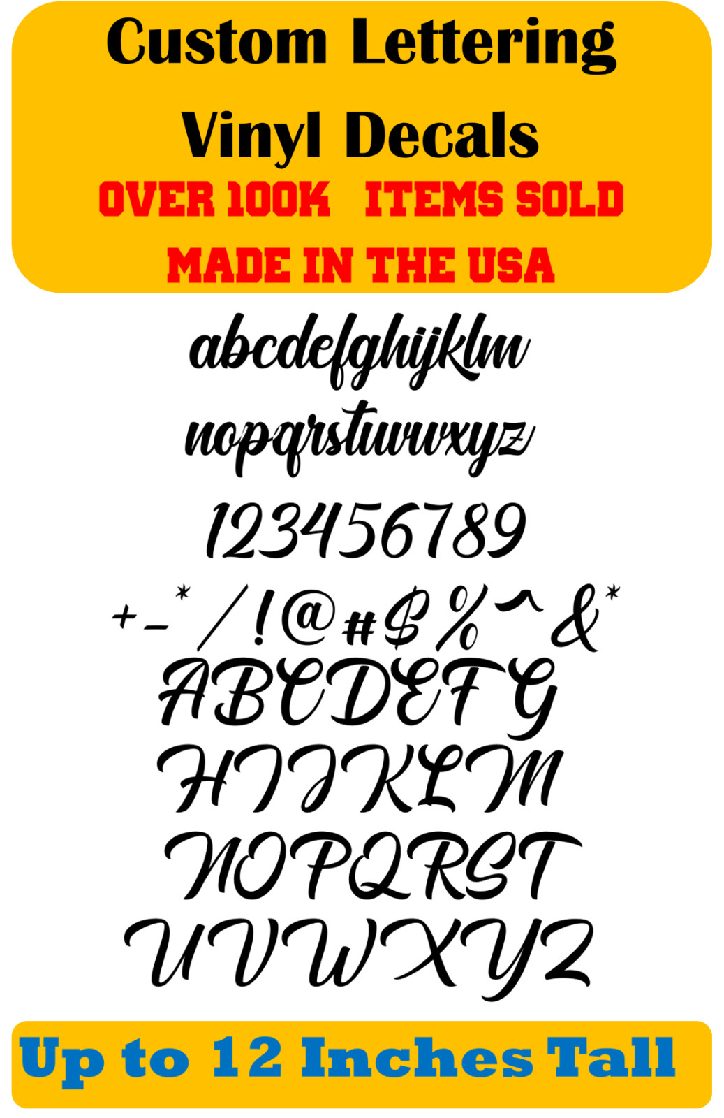 Custom Personalized Decal Vinyl Lettering Text Business Sign Calligraphy Script2