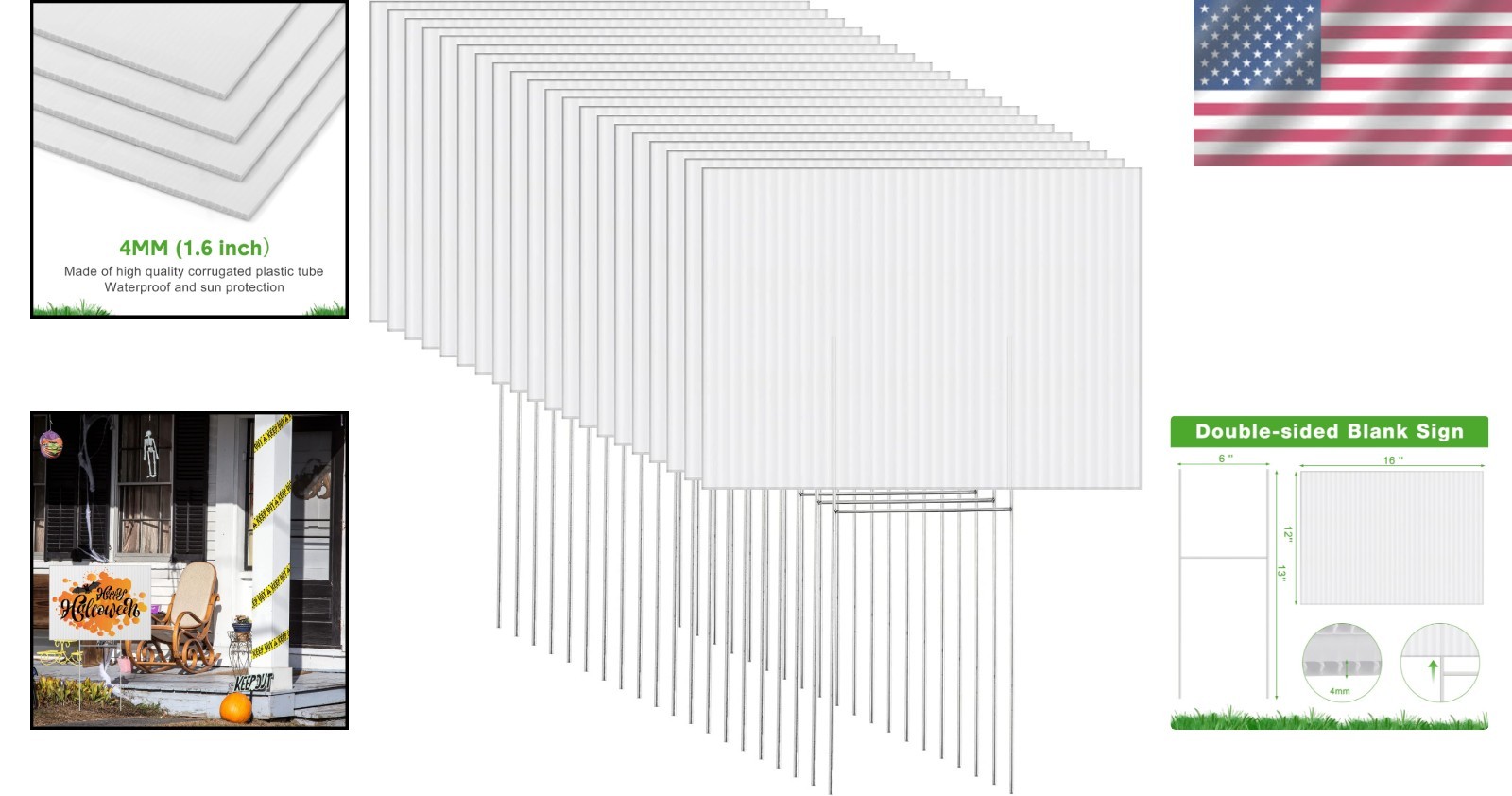 Corrugated Plastic Yard Signs 16×12 Inch – 20 Pack