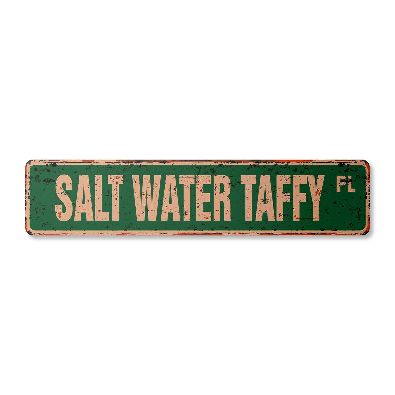 SALT WATER TAFFY Vintage Street Sign candy treat caramel sweet dolce
