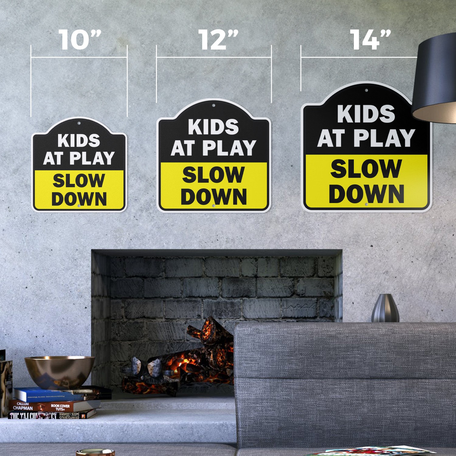 Kids At Play Slow Down Plastic Sign Jerk Driving Traffic Children Spee