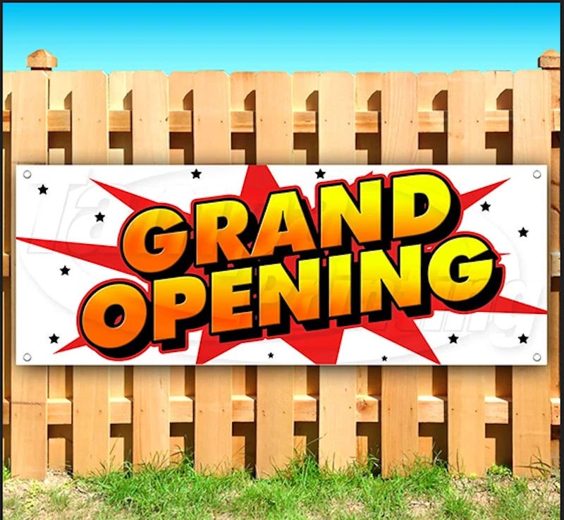 Grand Opening Sign 20″ X 52″ Business Opening Advertising Vinyl Banner Sign Flag