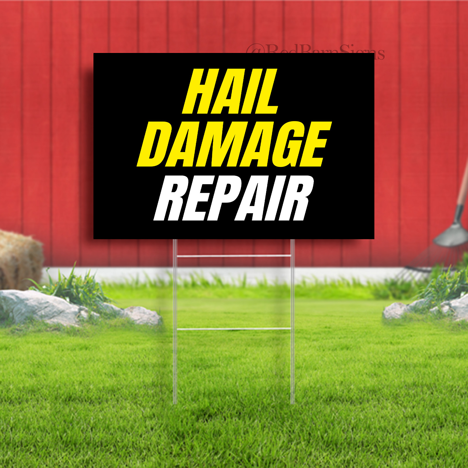 Hail Damage Repair Indoor Outdoor Yard Sign