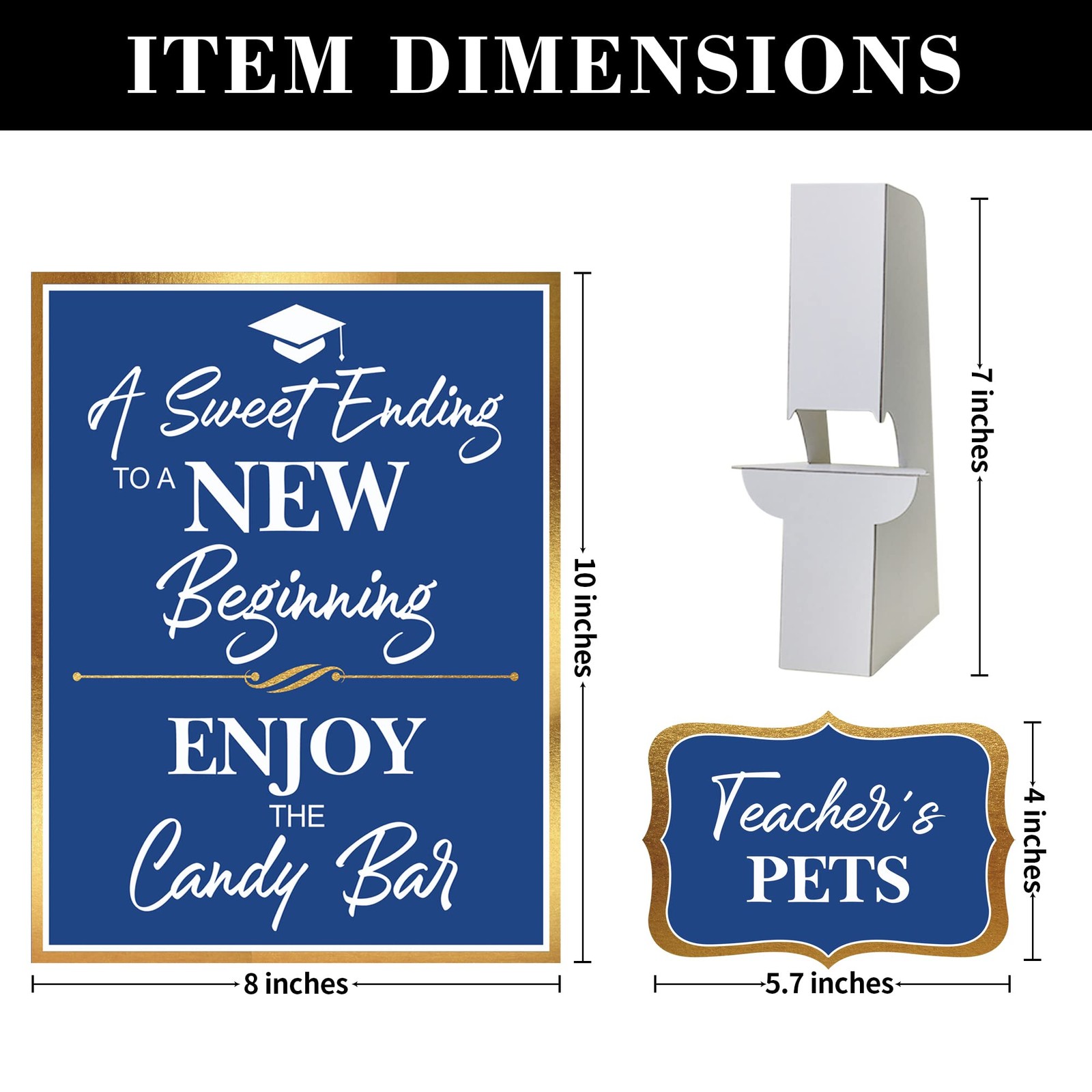 2025 Graduation Candy Buffet Signs Decorations Blue Grad Party Dessert Table Si