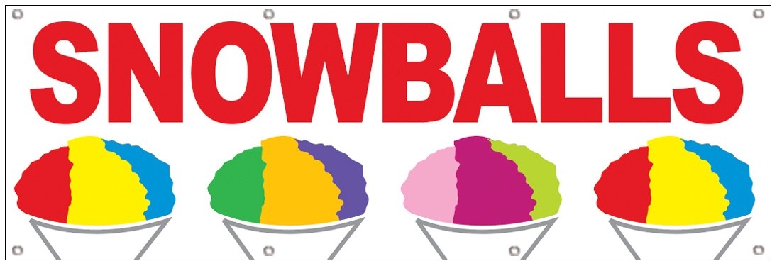 2×6 Ft SNOWBALLS Banner Polyester Fabric Sign wb