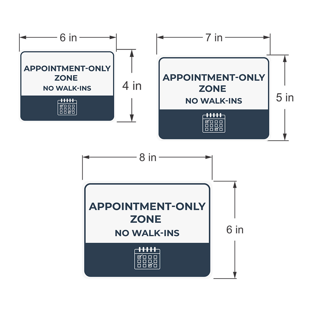 Classic Framed Plus Appointment-Only Zone – No Walk-Ins! Door or Wall Sign