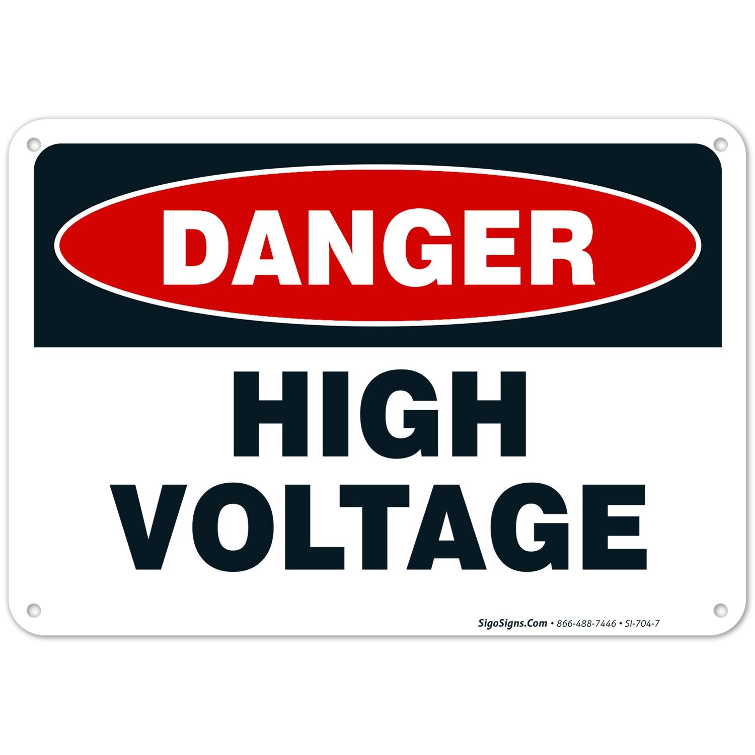 Sigo Signs Danger High Voltage Sign 10×7 Aluminum