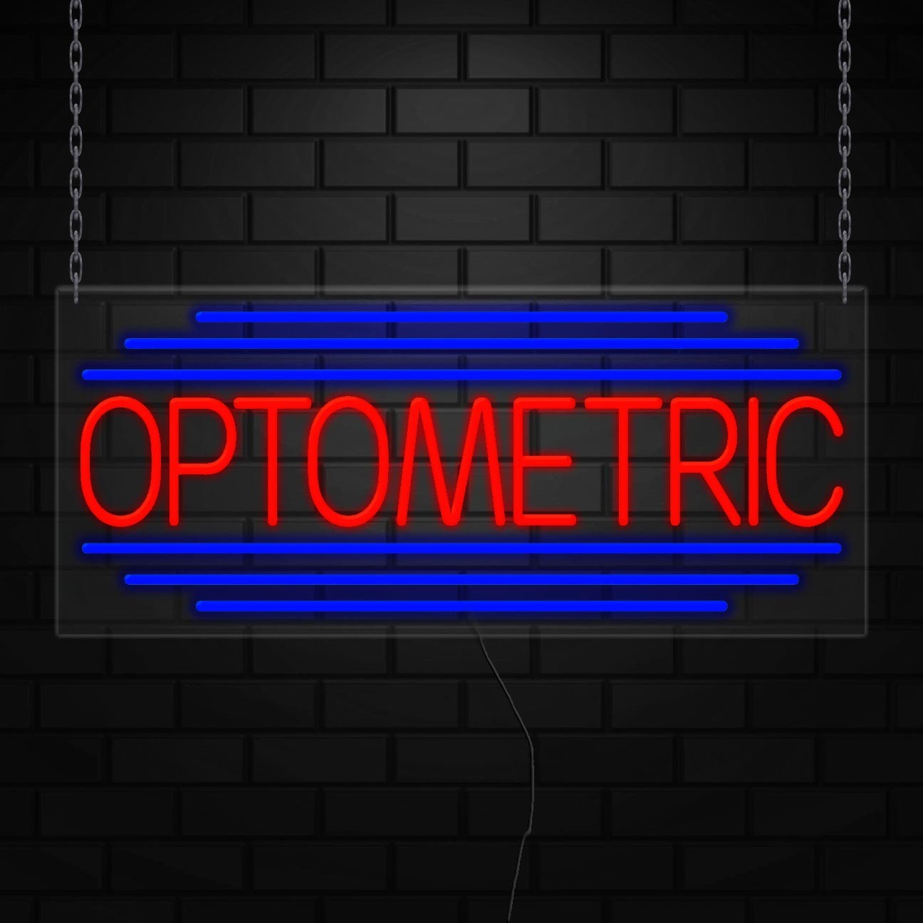 Optometric Sign for Business Displays | LED Flex Neon | 36″W x 15″H x 1″D