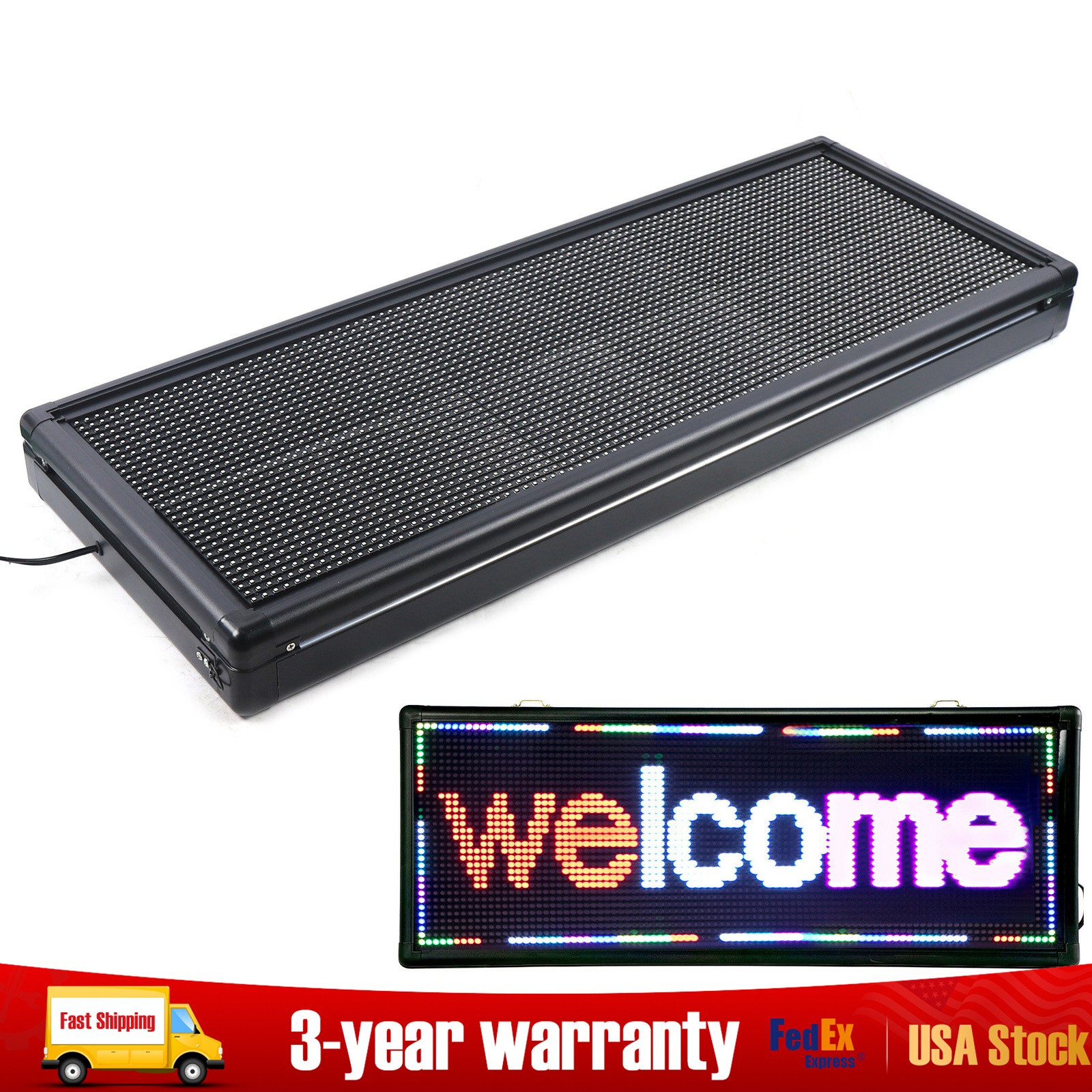 40″ X 15″ LED DIY Programmable Scrolling Message Open Sign Display Board 3-COLOR