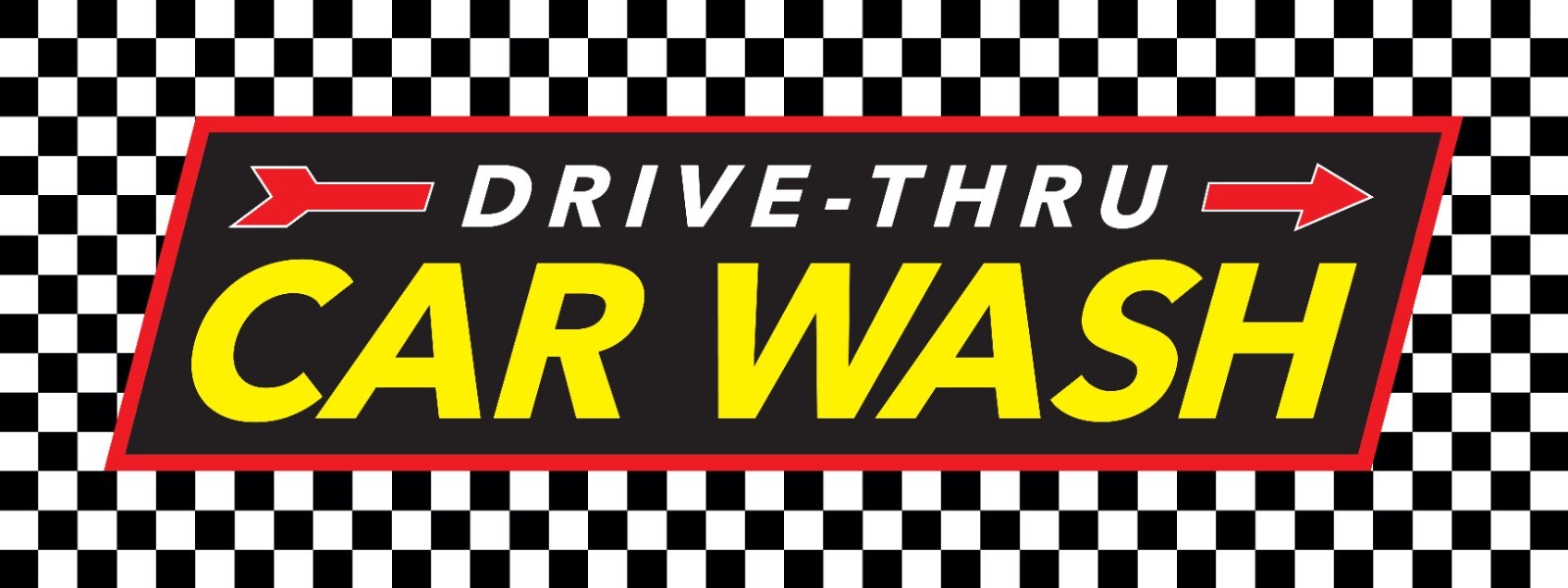 CAR WASH Banner – Drive Thru Touchless Carwash Outdoor Road Sign – Quality Vinyl