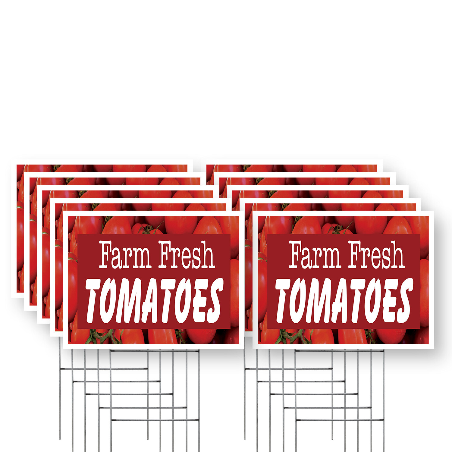 Farm Fresh Tomatoes Yard Sign Juicy Vegetables, Local Produce, Healthy Choices
