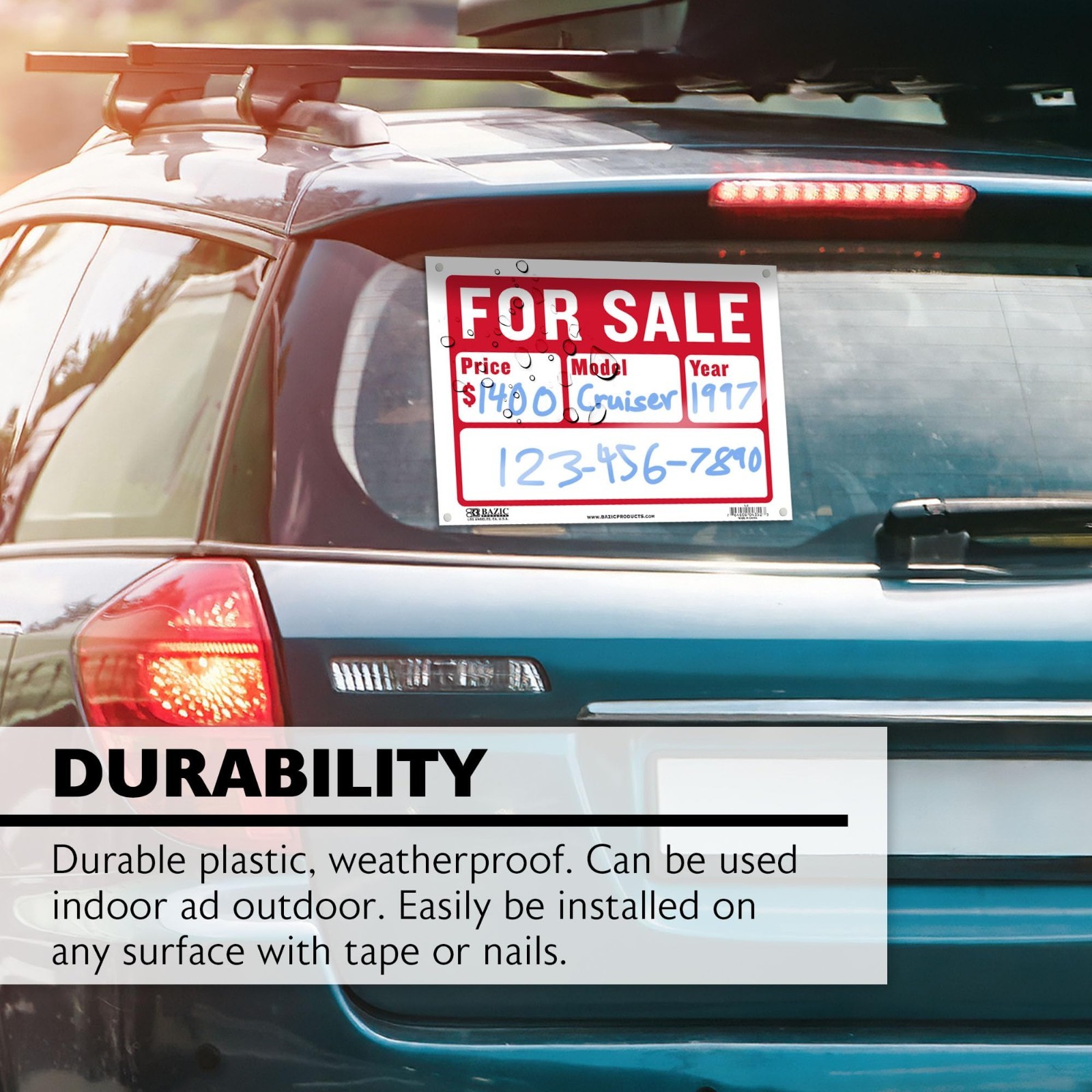 12×16 For Sale Sign – Auto Sales, Cars & Trucks, 2-Line Model Year & Phone, 24-P