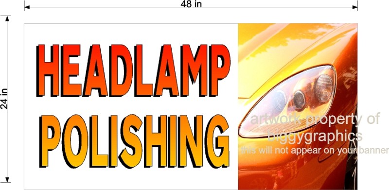 2′ x 4′ BANNER HEADLAMP POLISHING AUTO BODY DETAIL
