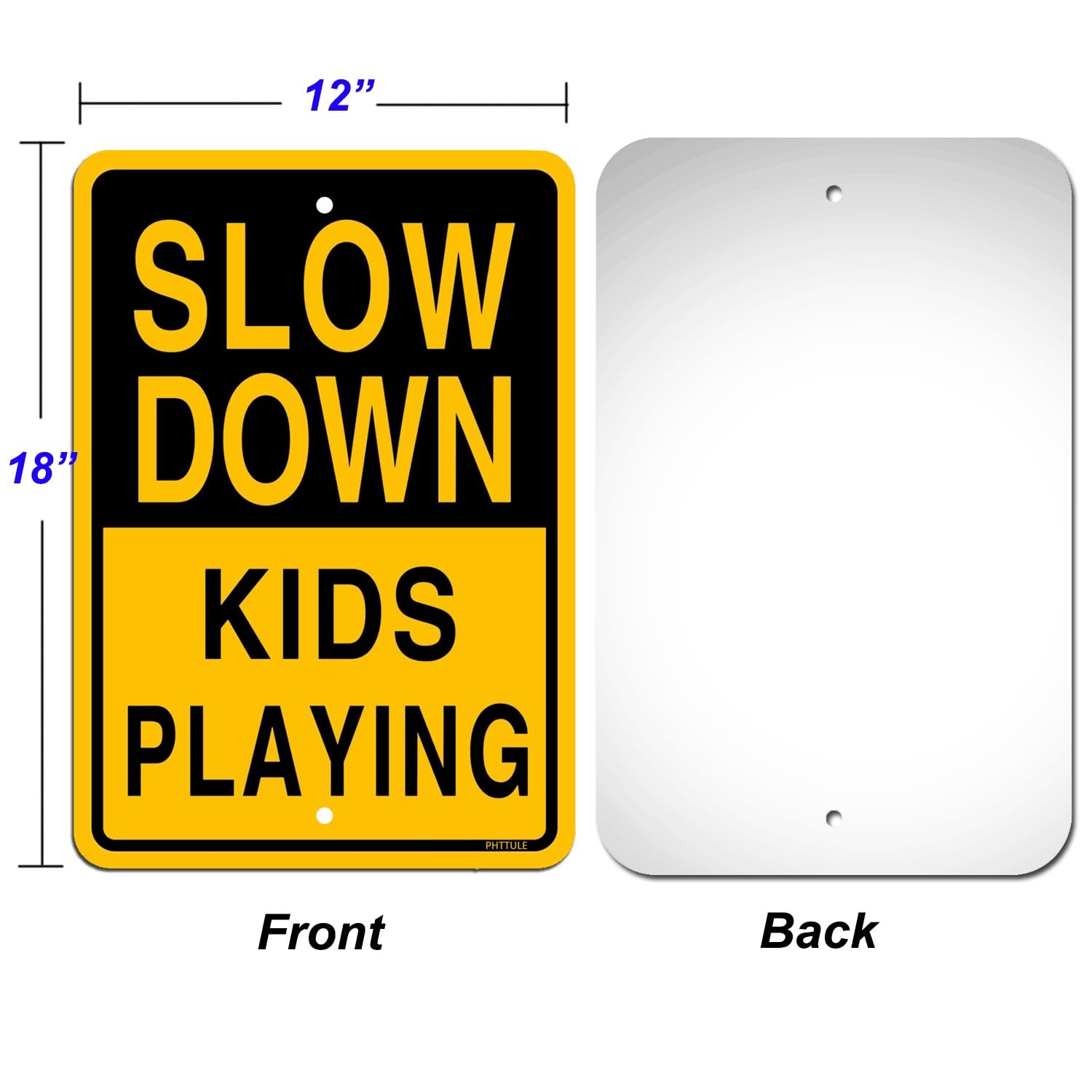 PHTTULE Slow Down Kids Playing Sign,18 x12 Inches Children at Play Sign for S…