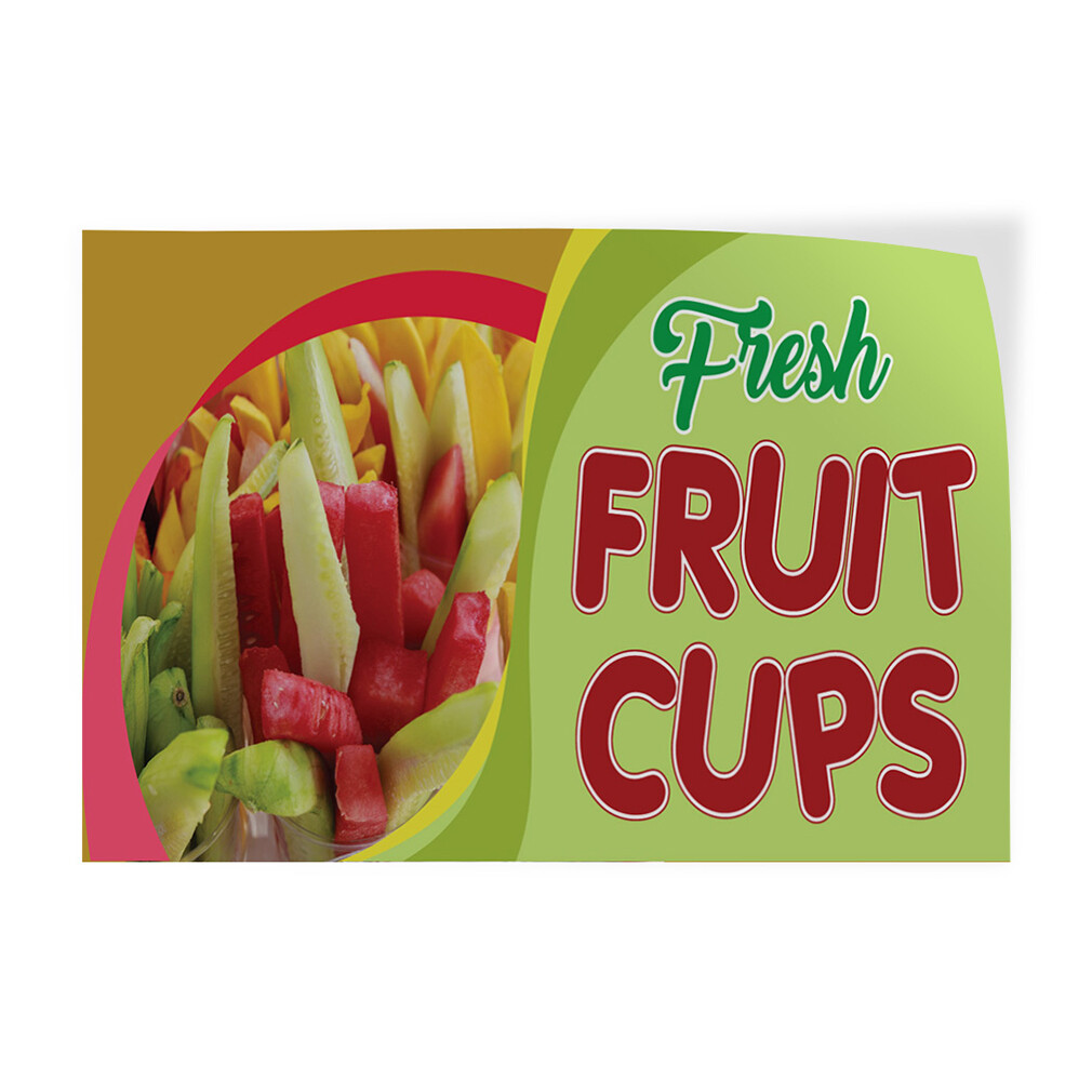 Decal Stickers Fresh Fruits Cups Advertising Printing Vinyl Store Sign Label