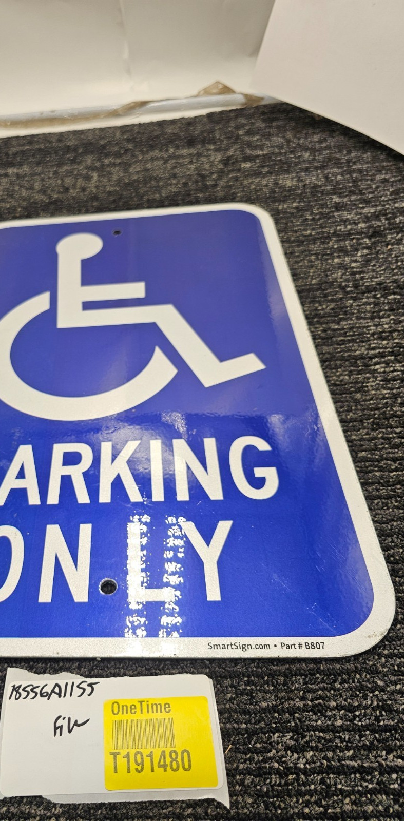 SmartSign B807 Basics Handicap Parking Only Sign 12″ x 18″ Engineer Grade
