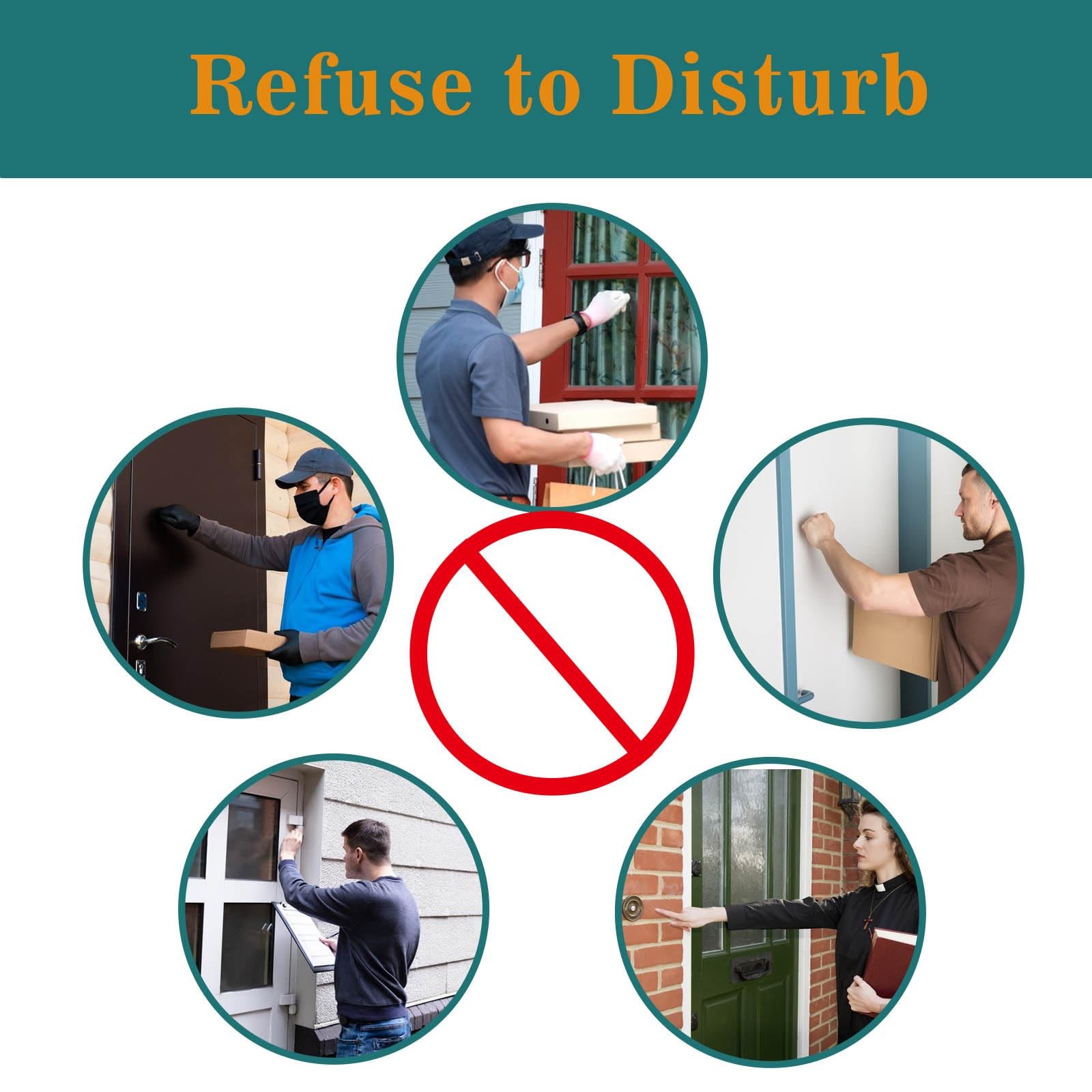Small No Soliciting Sign for House,6 Pcs No Soliciting Sign,with Glow in the …