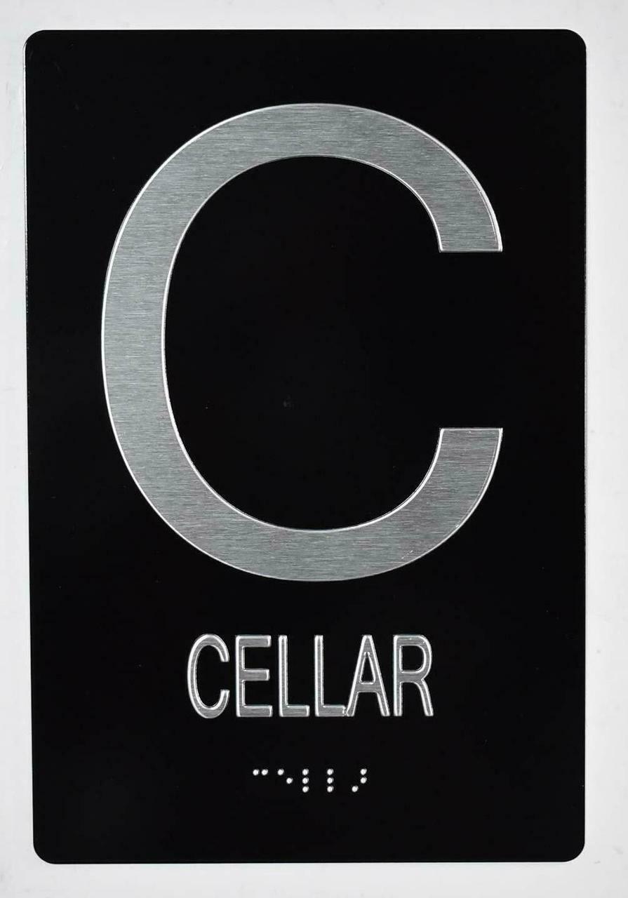 Cellar Floor Number Sign -Compliant Sign. 6″x9″ Sign-(Black, 6×9)-REF24-1027