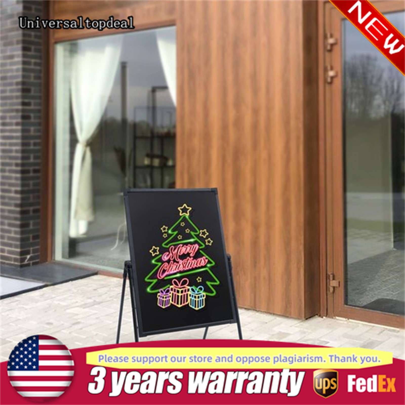 LED Message Board Restaurant Menu Sign Illuminated Neon Erasable with Remote