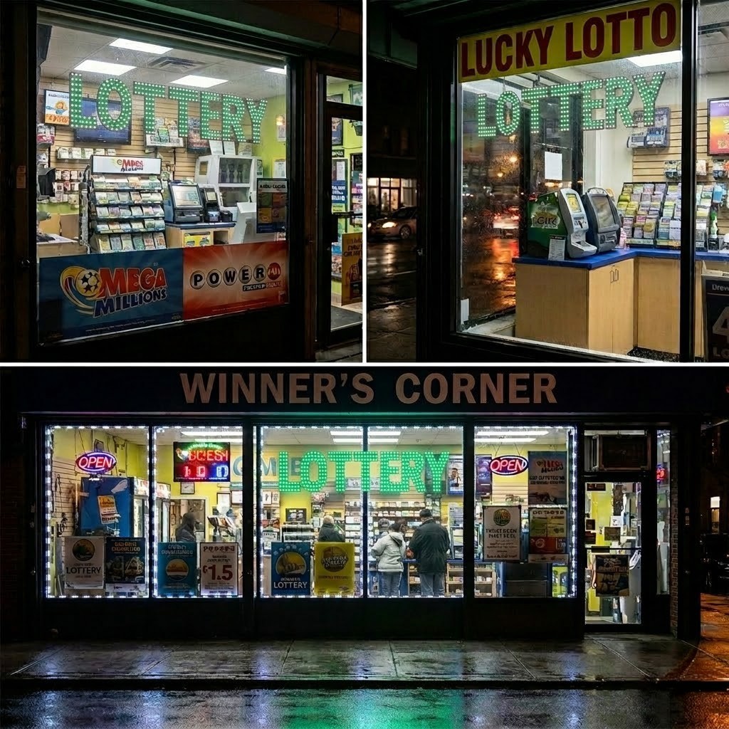 EPL Signs LOTTERY Green LED Sign Business 7″x32″ Remote 3G Sparkling Mode