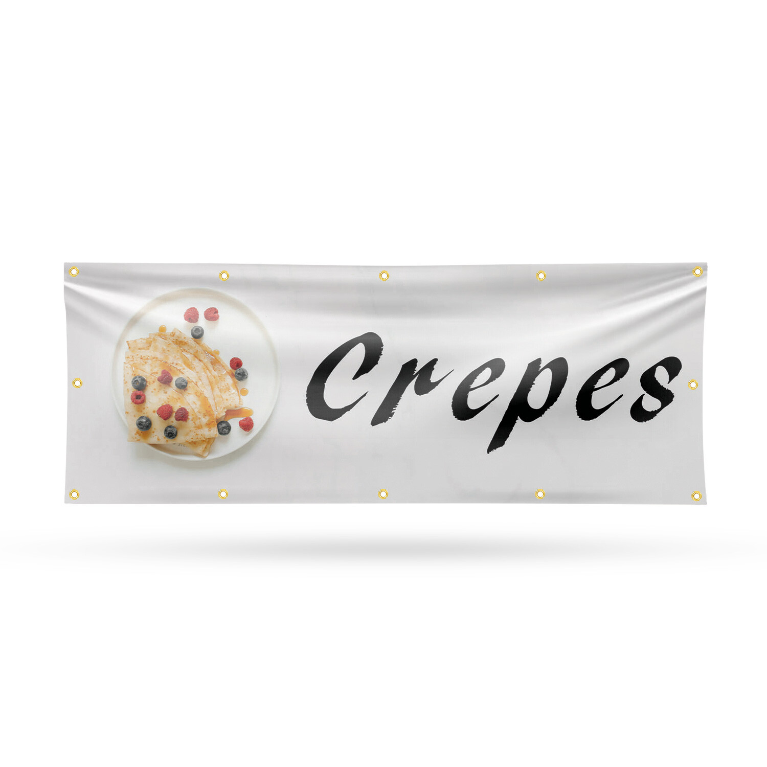 Crepes 13 oz Vinyl Banner Sign with Metal Grommets Heavy-Duty Single-Sided