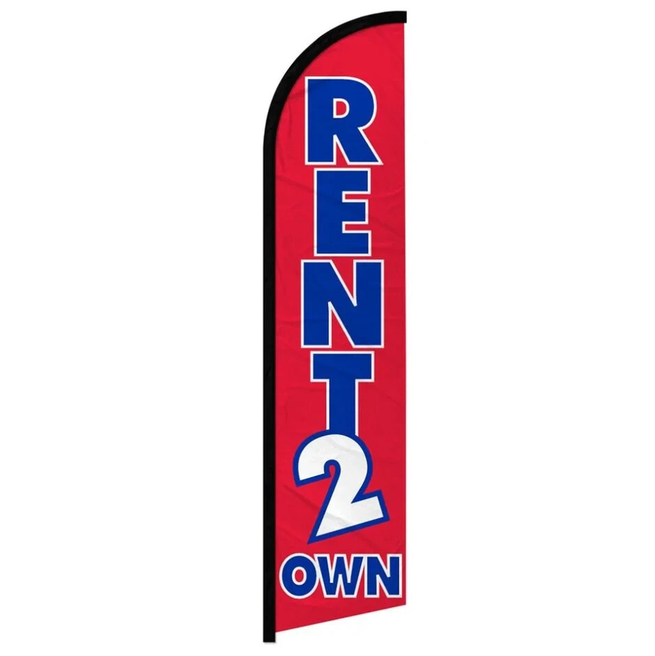 Rent 2 Own Windless Full Sleeve Advertising Real Estate For Rent Banner Flag
