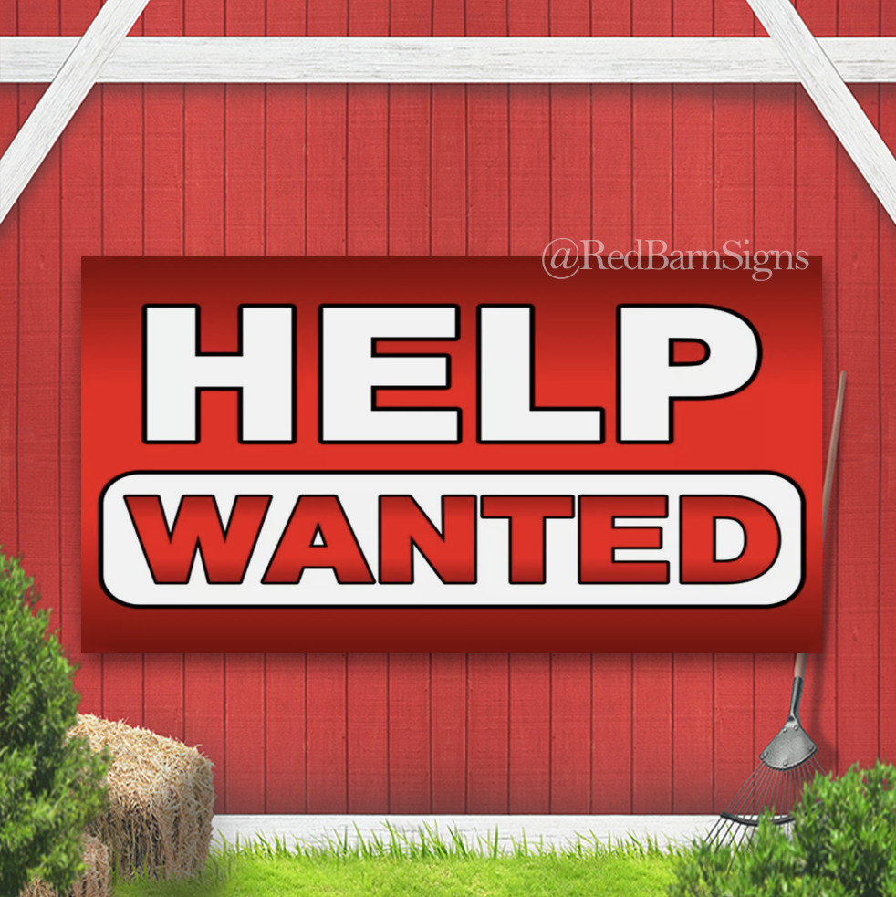 HELP WANTED indoor outdoor banner sign