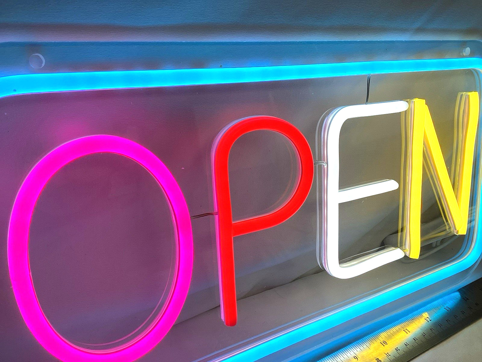 Open Neon Sign for Business，Led Sign Hanging Window, Dimeable, USB
