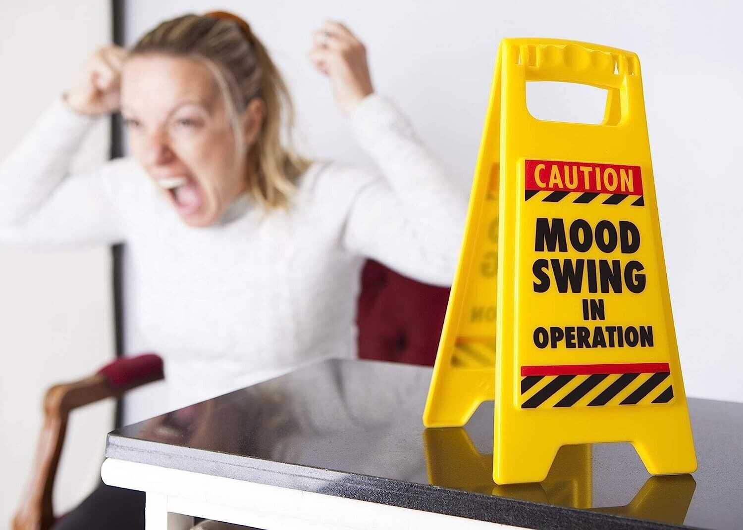 Mood Swing In Operation Desk Caution Sign Office Gift Accessory – Hilarious GaG