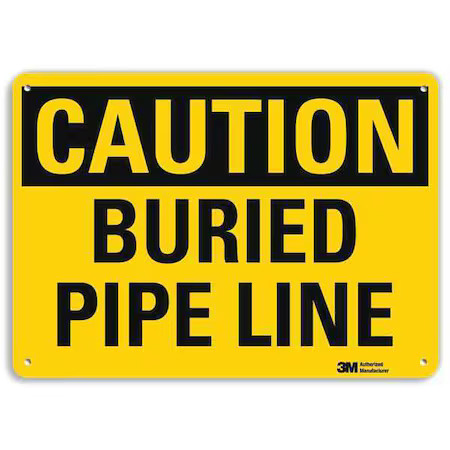 Lyle U4-1102-Na_10X7 Caution Sign, 7 In H, 10 In W, Vertical Rectangle,