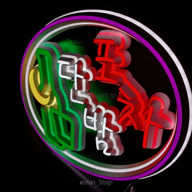 Customized store interior LED 3D signage production