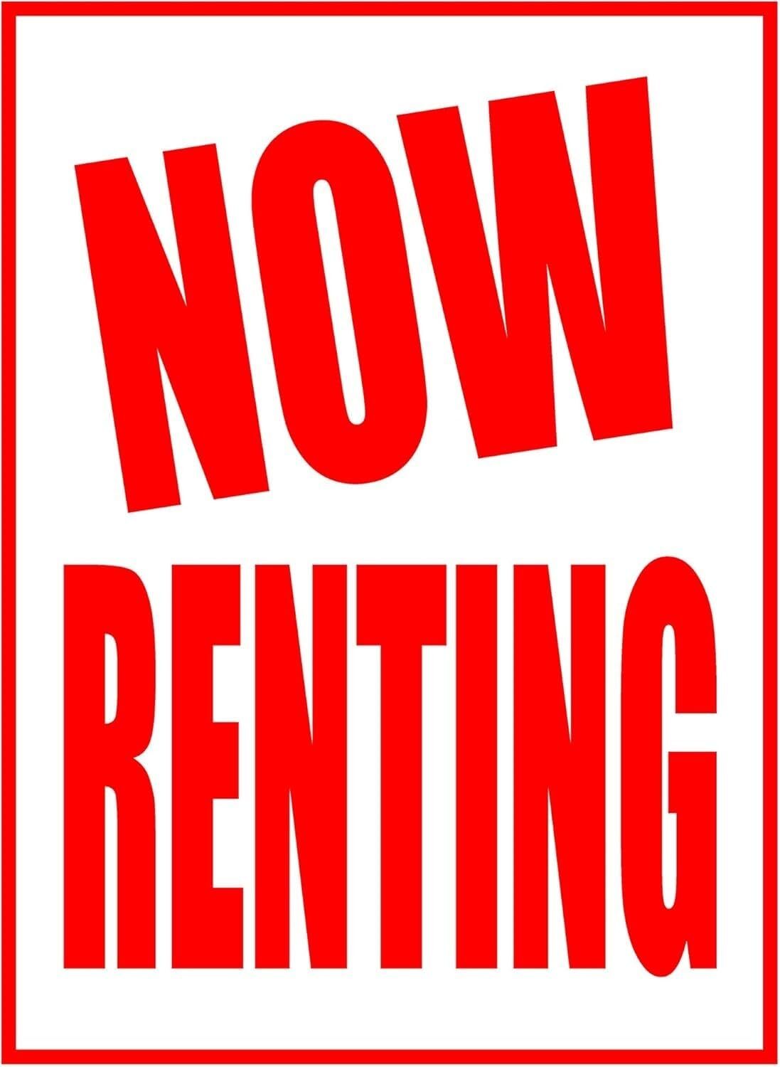Now Renting Retail Window Display Paper Signs | Pack of 6 | 18″w x 24″h