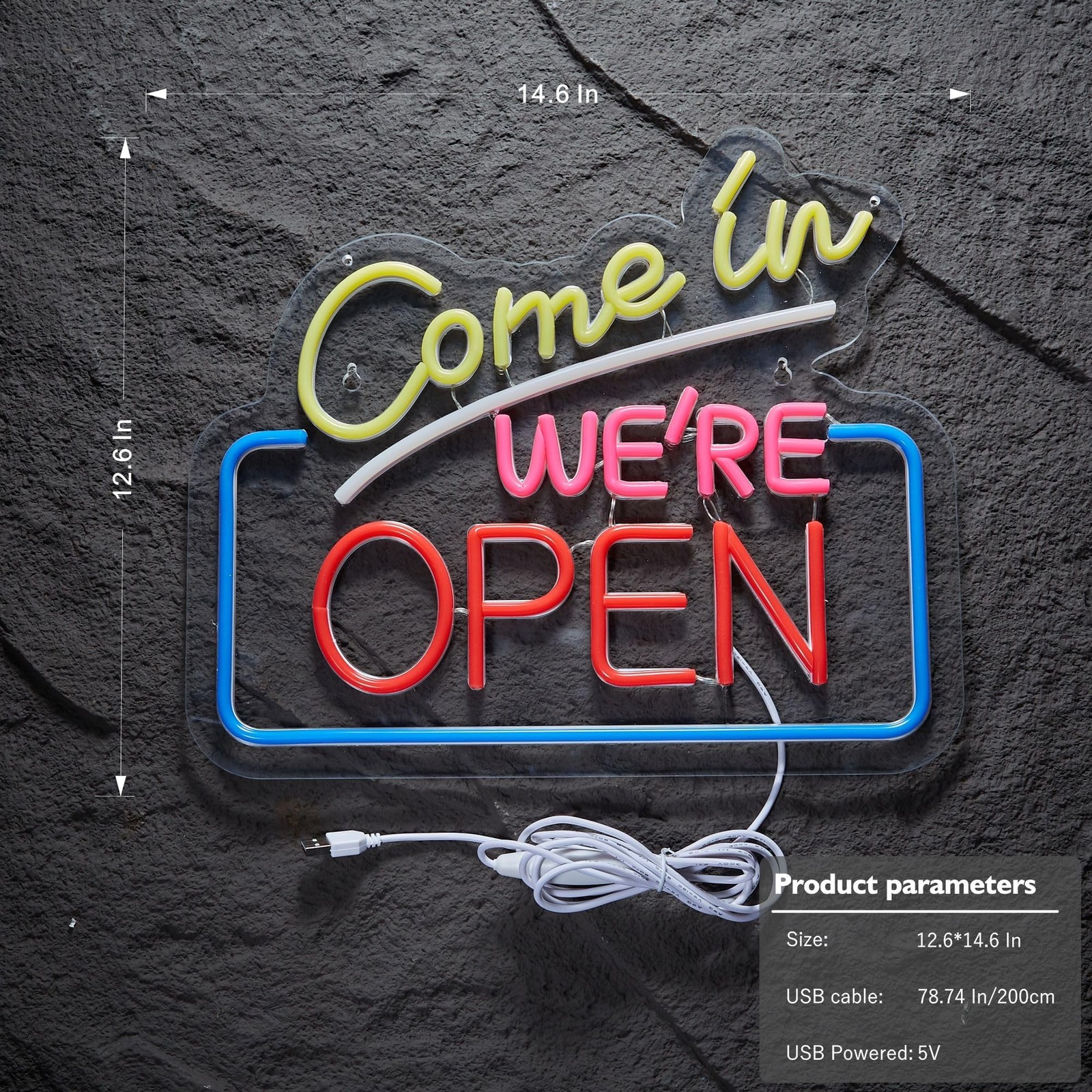 Come In We’re Open Neon Sign for Wall Decor, Open LED Neon Signs Lights for C…