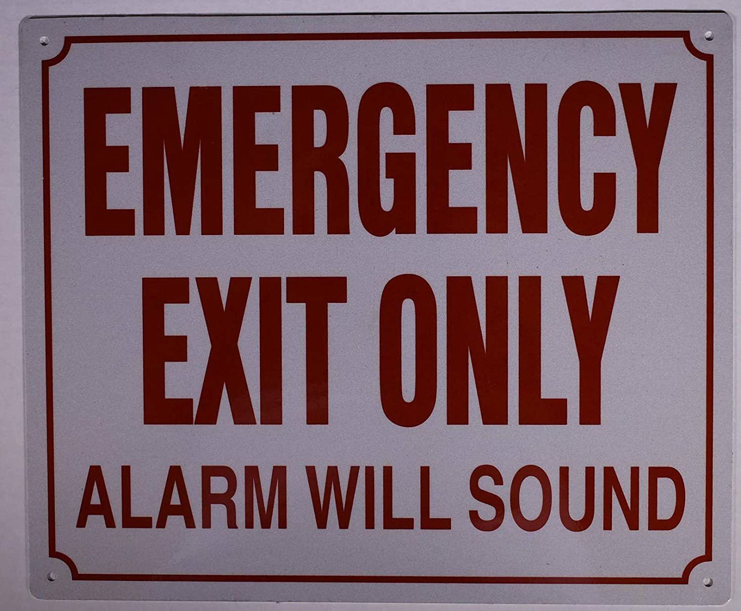 Emergency EXIT ONLY Alarm Will Sound Sign (Reflective,Aluminium,……..ref0420