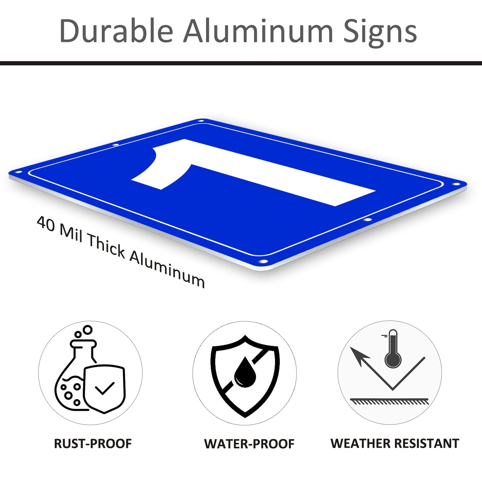 Numbered Sign 1 Aluminum Tennis Court Parking Lot Public Space 12×8 Inch