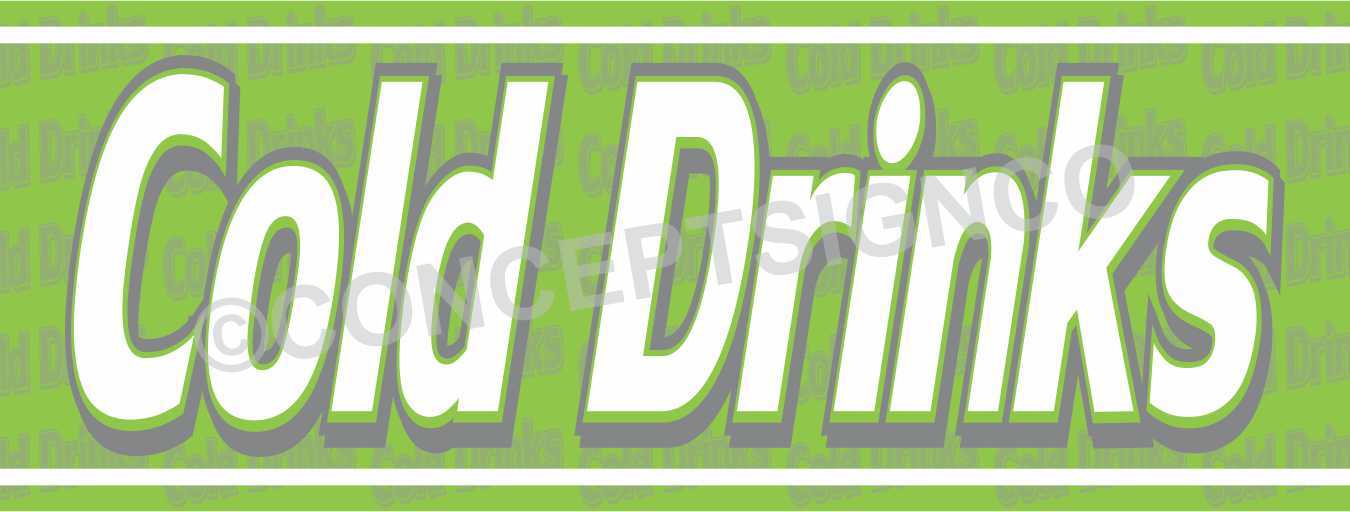 1.5’X4′ COLD DRINKS BANNER Outdoor Signs Ice Water Concessions Beverages Sodas