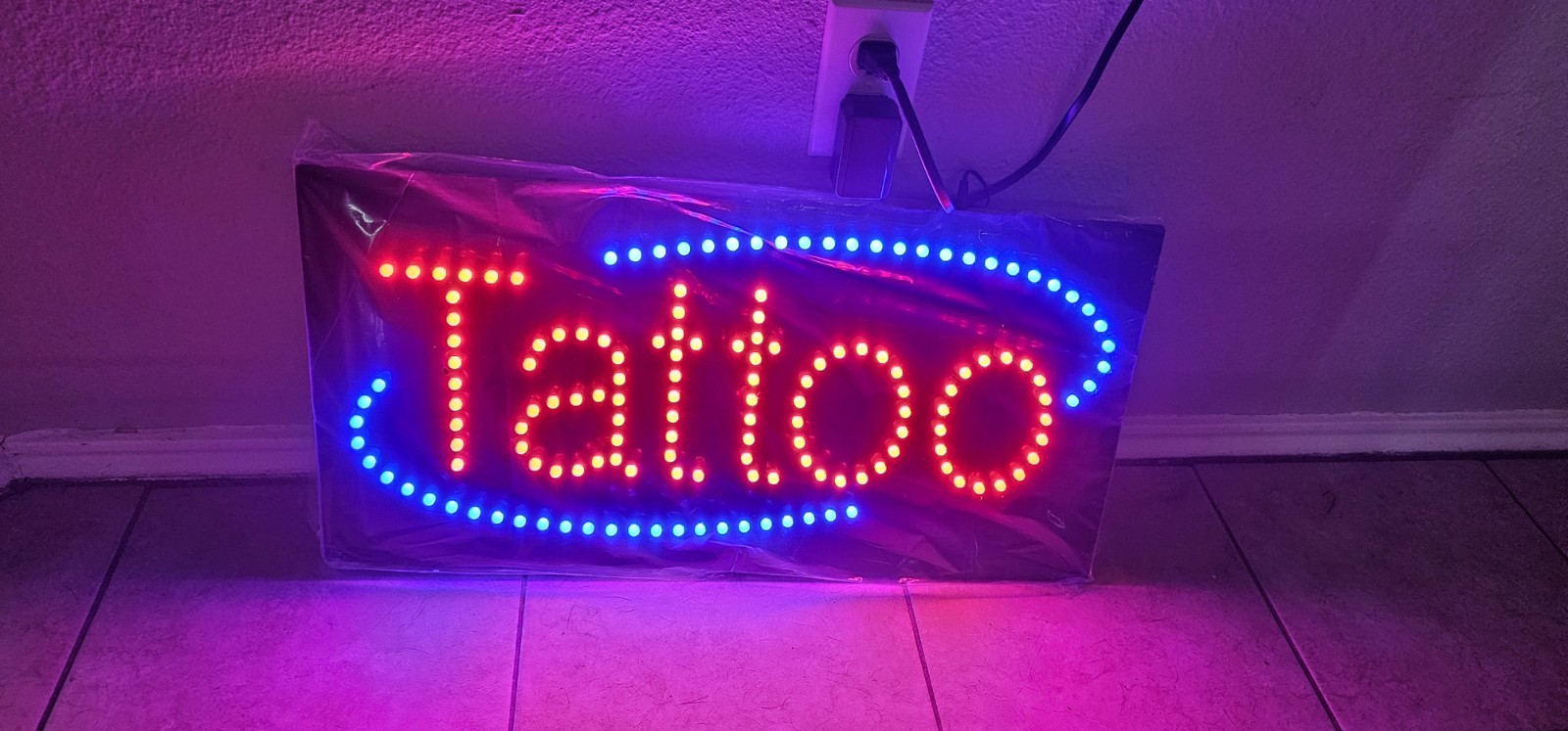 Tattoo Sign, 24″x12″, 60x30cm, TOPKING, LED