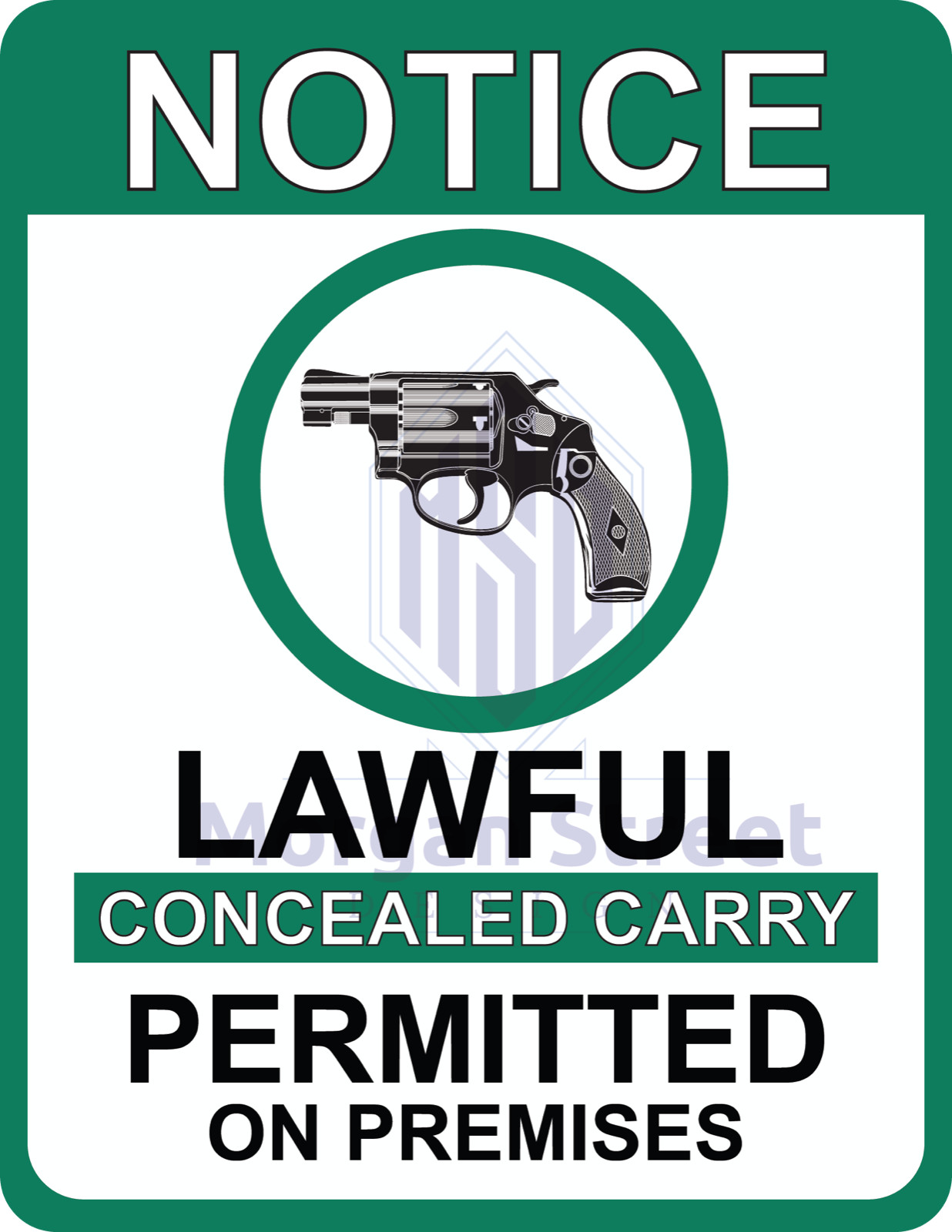 Notice Concealed Carry Permitted Allowed Sign Vinyl Decal TWO SIZES AVAILABLE