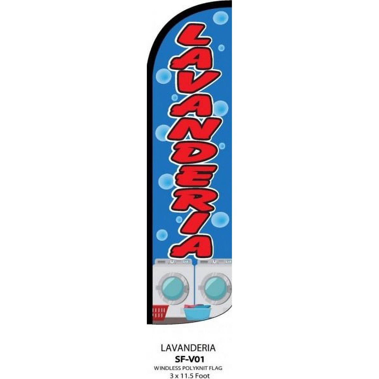 V01-LAVANDERIA Windless Swooper Flag Feather Banner Sign 3×11.5 Ft