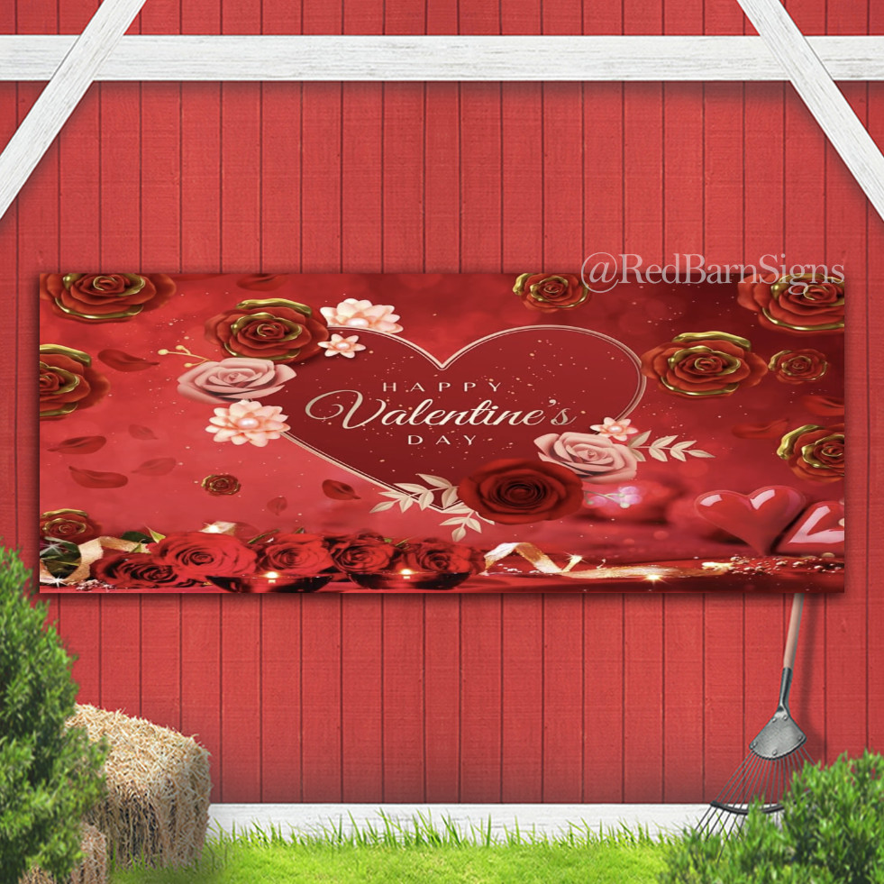 Happy Valentines Day 035 indoor outdoor banner sign