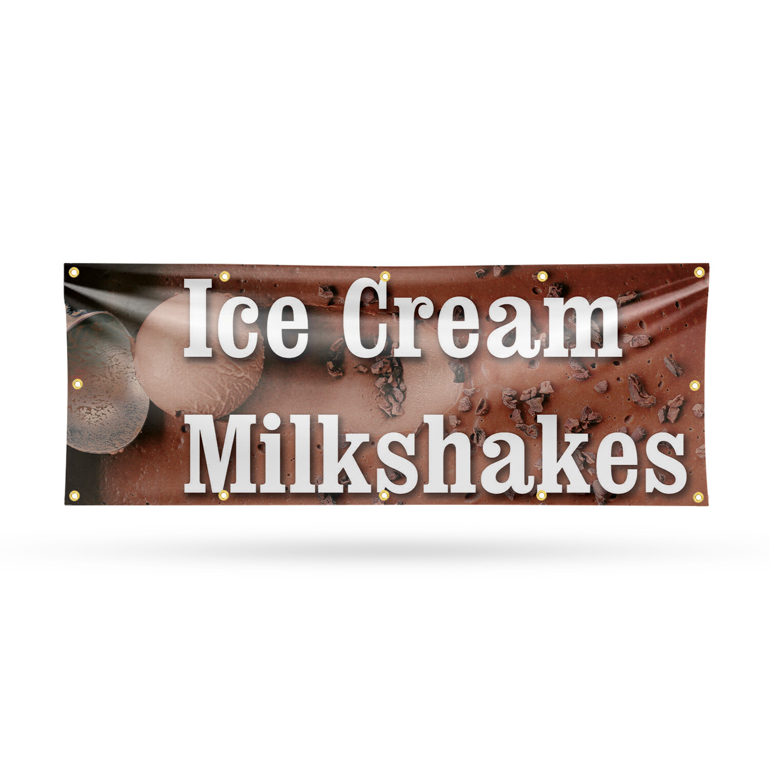 Ice Cream Milkshakes Vinyl Banner Sign with Metal Grommets Heavy-Duty