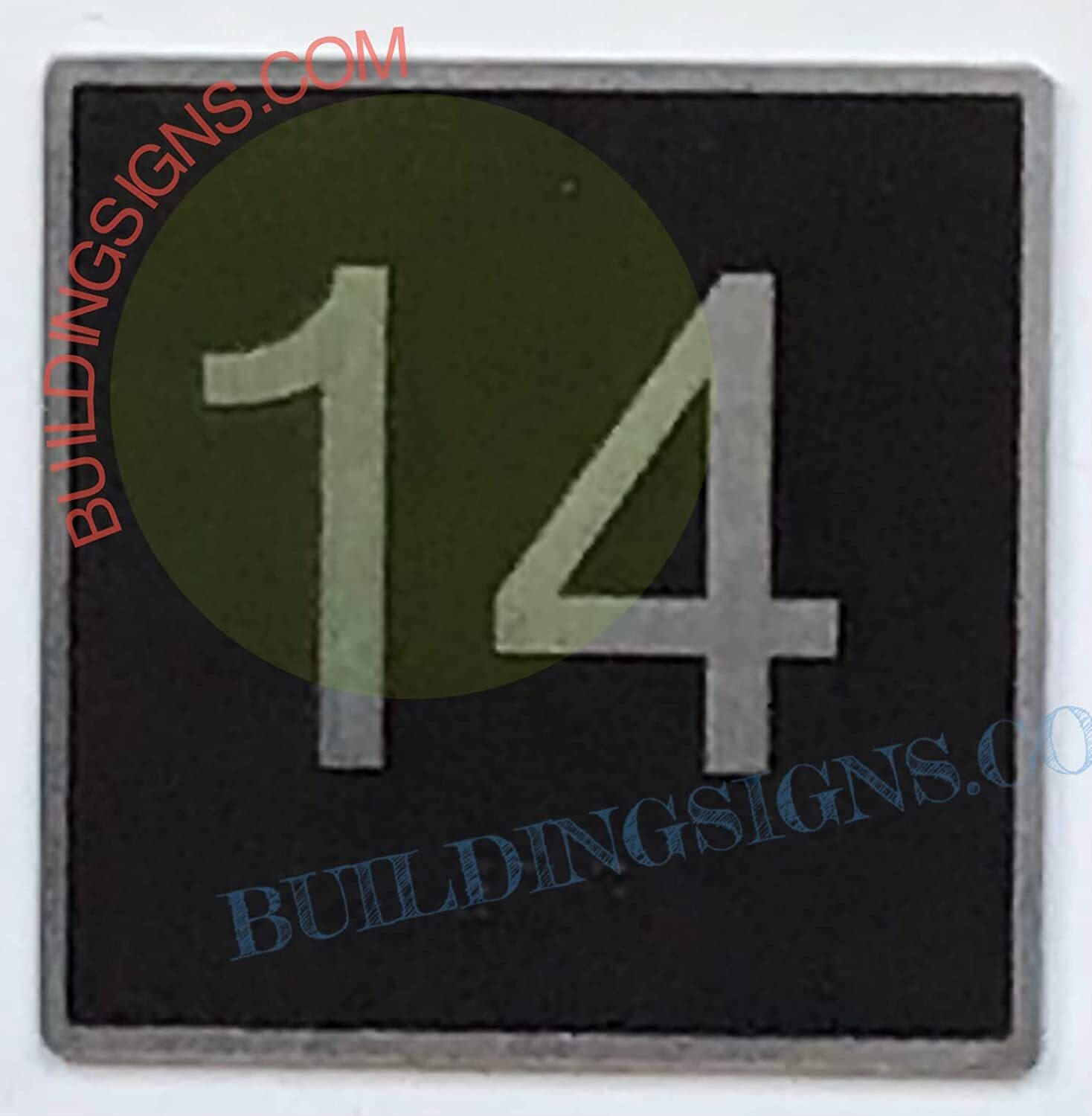 ELEVATOR FLOOR NUMBER 14 SIGN- ELEVATOR JAMB PLATE FLOOR 14 SIGN-REF24-1027