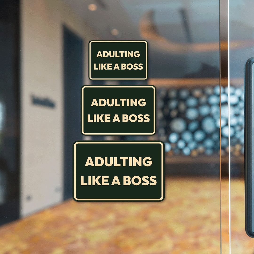 Classic Framed Plus Adulting Like A Boss Wall or Door Sign | Funny Home