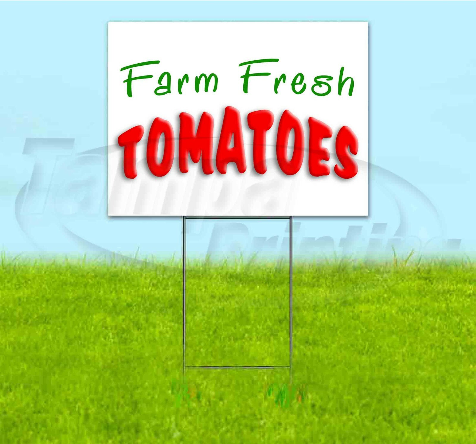 FARM FRESH TOMATOES 18×24 Yard Sign Corrugated Plastic Bandit Lawn USA PRODUCE