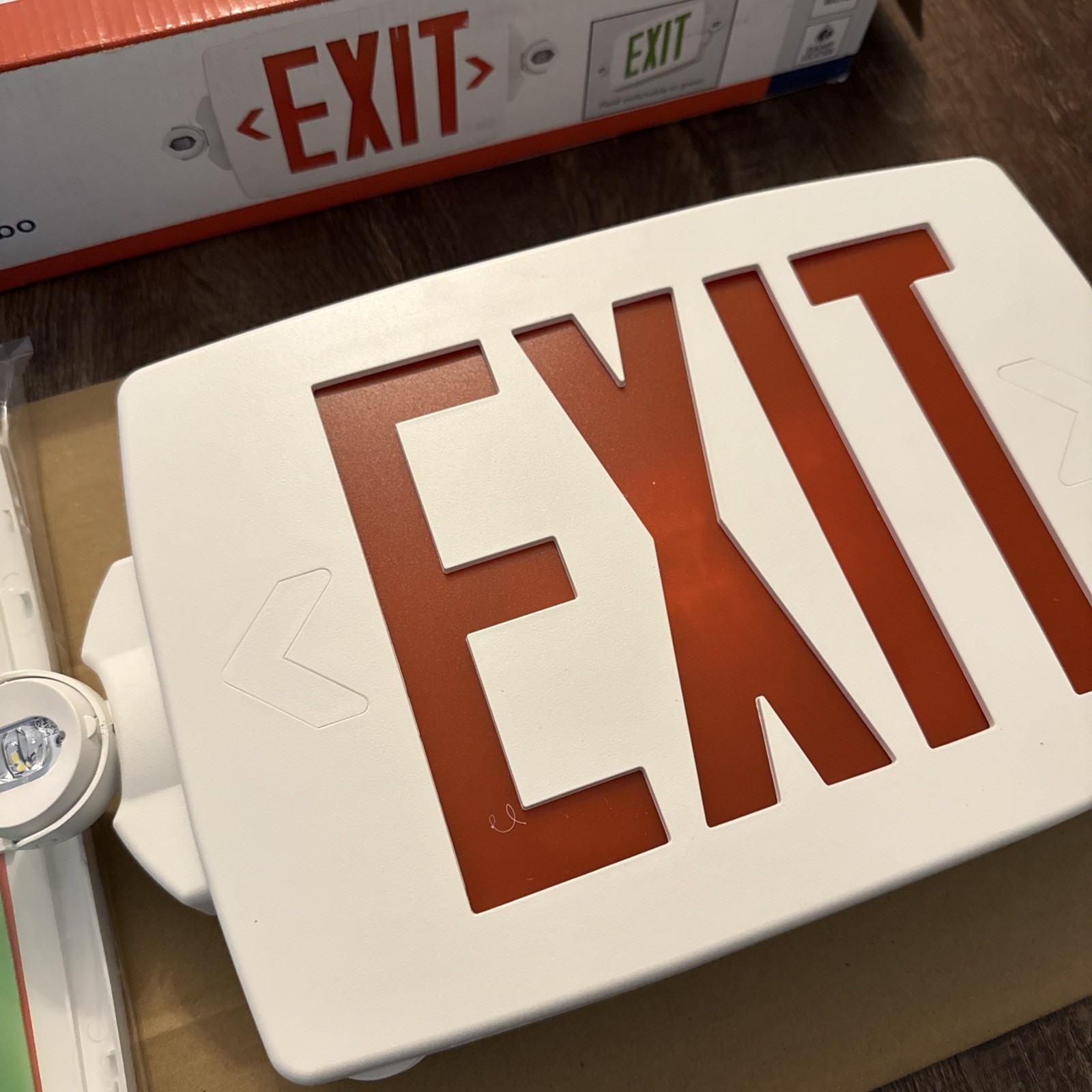 Contractor Select Integrated LED White and Red/Green Exit Emergency Combo