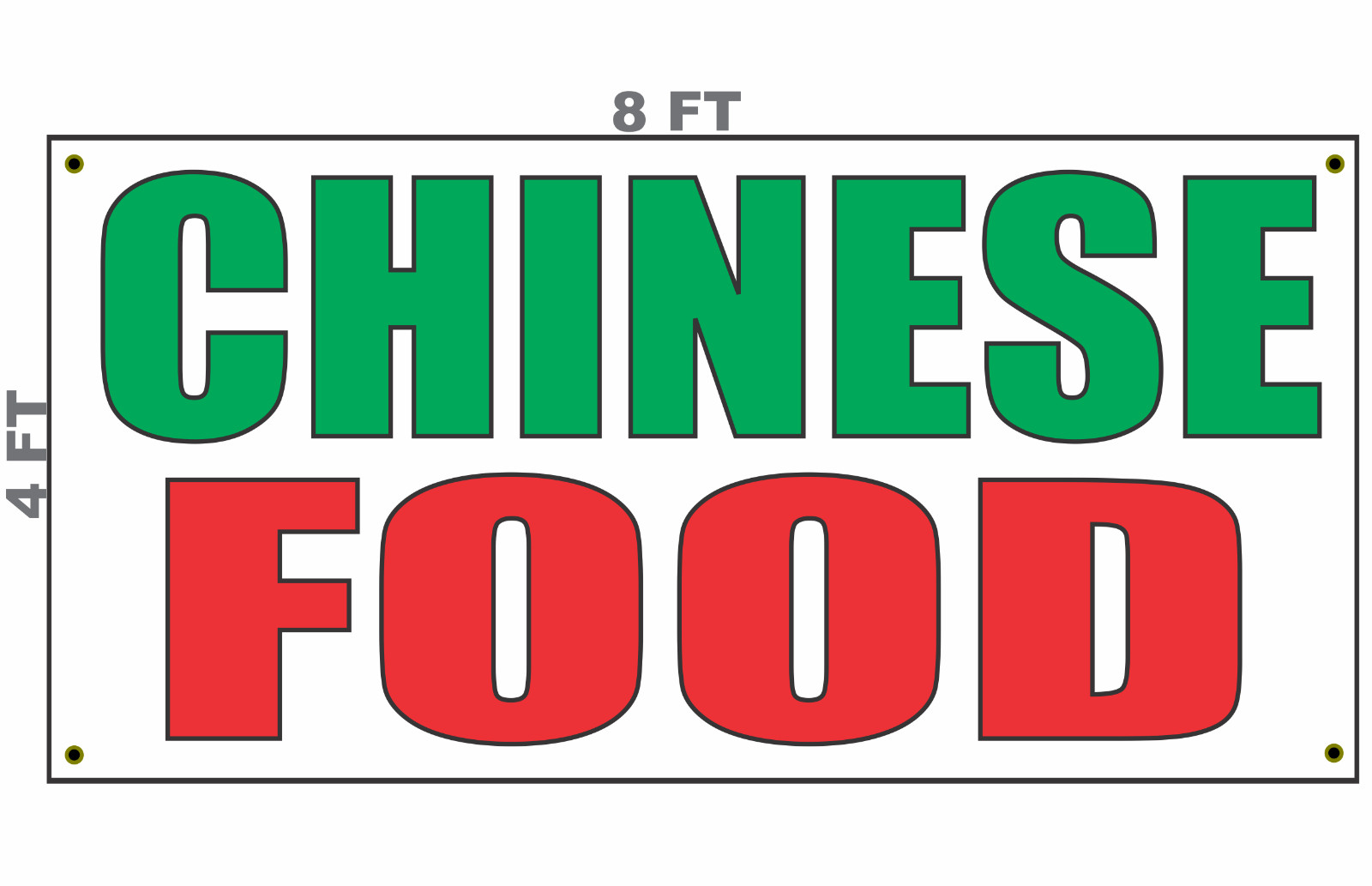 Chinese Food Banner Sign 4×8