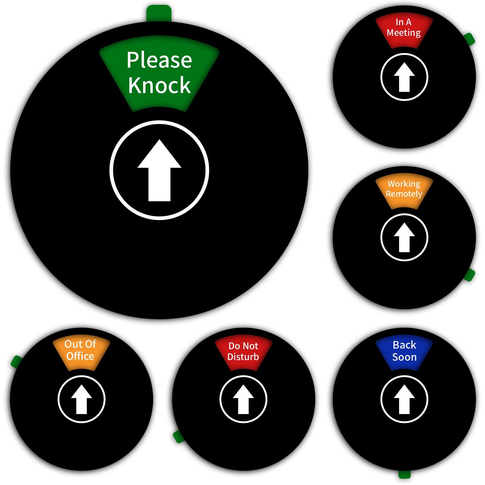 Rotating Office Door Sign, 6 Privacy Modes: Do Not Disturb, In a Meeting, Please
