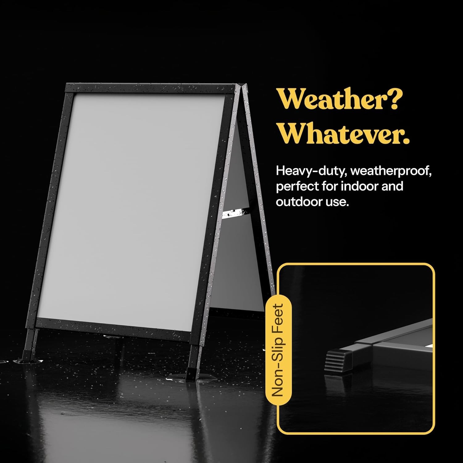 Heavy Duty Folding Frame Sign, Double-Sided Sandwich Board